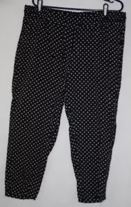 Torrid Gr. 1 schwarz weiß gepunktet Lounge Pyjamahose Viskose Stretch Kordelzug - Bild 1 von 6