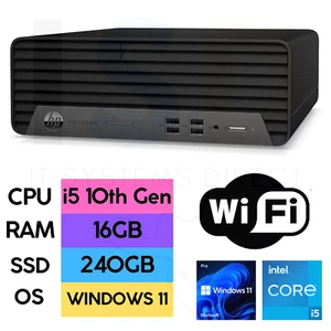 HP ProDesk 400 G7 SFF i5 10th Gen 16GB 240GB SSD Windows 11 Desktop PC WIFI - Afbeelding 1 van 12