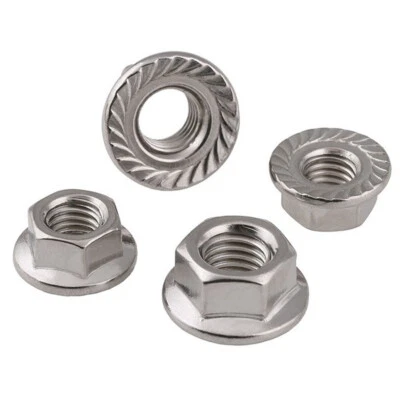 304 Stainless Steel Left Hand Flanged Nuts Serrated Flange Nuts M5 M6 M8 M10 M12 - Image 1 of 4