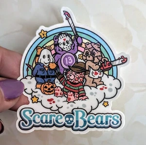 Pegatina de vinilo con tema de película de terror Scarebears - Imagen 1 de 1