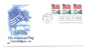 2280 Flag over Yosemite coil, plate number 1 strip of 3 ArtCraft FDC - Picture 1 of 1