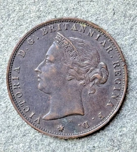 Jersey  Bronze 1/24 Shilling 1877-Queen Victoria  Nice Provenance - Picture 1 of 6