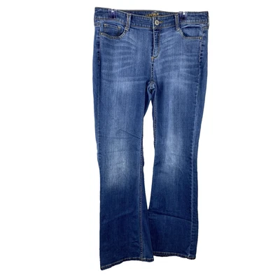 Arizona Jean Co Jrs. Pantalones de mezclilla elásticos bootcut parte inferior ancha talla 14 para niñas grandes Foto 1 de 4