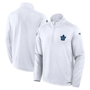 Men's Fanatics White Toronto Maple Leafs Authentic Pro Rink Quarter-Zip Top - Picture 1 of 3