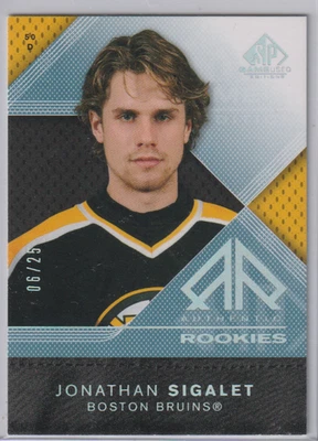 Jonathan Sigalet 2007-08 SP Game Used Authentic Rookies Spectrum #/25 - Image 1 of 2