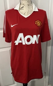 Manchester United AON 2010-2011 Nike Dri Fit Authentic Fußball Trikot Größe Medium - Bild 1 von 8