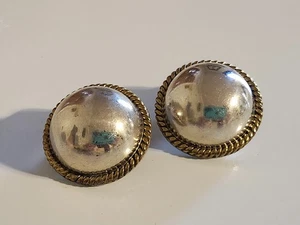 sterling silver Laron breaded top dom earrings clip on (I combine shipping) - Picture 1 of 6