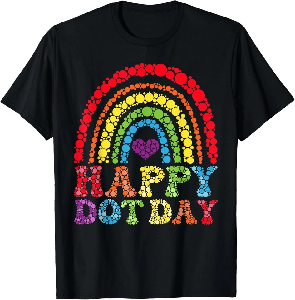 Camiseta unisex Happy Dot Day colorida 2025 lunares arco iris Foto 1 de 1