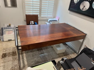 Escritorio vintage de palisandro cromado Ste. Marie&Lauren años 60 Foto 1 de 2