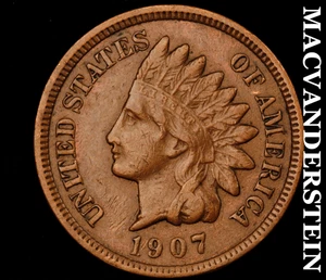 1907 Indian Head Cent - seltenes extra feines besseres Datum keine Reserve #D4455 - Bild 1 von 2