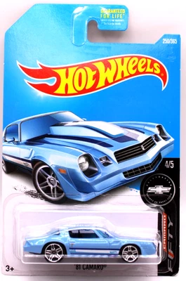 Chevy Camaro 1981 Main Line #250 2017 LT. azul PR5's Hot Wheels Foto 1 de 4
