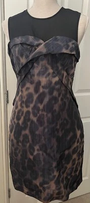 Vestido AllSaints UK 10 Ceri Malla Leopardo Estampado Animal Foto 1 de 4