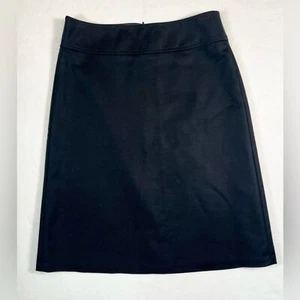 BANANA REPUBLIC Black Cotton Blend Stretch A-Line Straight Midi Skirt Size 2 - Picture 1 of 8