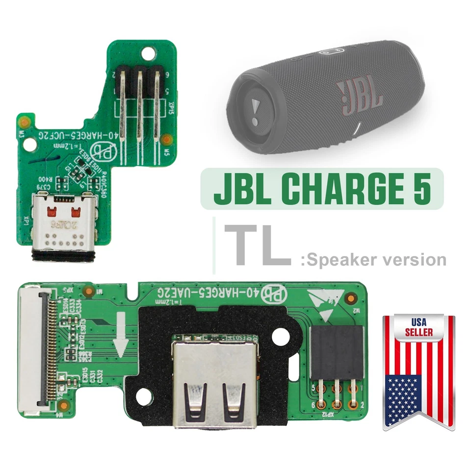 Placa de puerto de carga tipo C OEM / placa de conector adaptador USB para JBL Charge 5 TL Foto 1 de 2