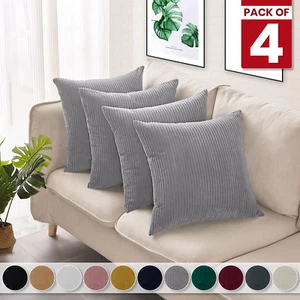 4 Cushion Covers 18"x18" OR Decorative Velvet Filled Cushions Sofa Decor Pillows - Picture 1 of 60