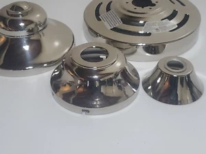 CEILING FAN LIGHT FIXTURE MOUNTING CANOPY PLATE CHROME LOT OF 4 - Picture 1 of 2