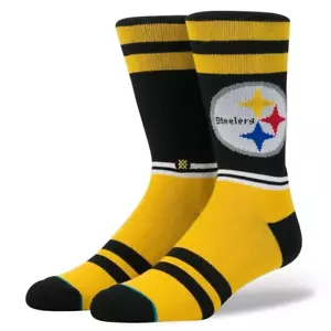 Stance Adult Yellow Crew Cotton NFL Pittsburgh Steelers Sideline Socks M 6-8.5 - Picture 1 of 1