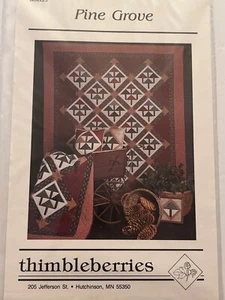 Pine Grove Bed & Wall Quilt Sizes Pattern Primitive Folk Art Thimbleberries - Picture 1 of 3