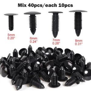 40x 5-8mm Car Body Push Pin Rivet Trim Panel Fastener Clip Mouldings Assortment - Picture 1 of 12