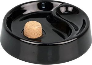 Pipe Ashtray Round Black Shiny / Cork / 1 Tray / Gift Packaging - Picture 1 of 2