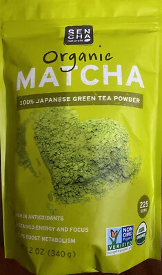 Paquete de 12 oz de té verde japonés Matcha orgánico Sencha Naturals Foto 1 de 2