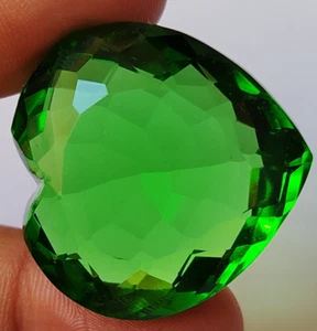 AAA+ 98.35 Ct. Large Green Peridot Heart Shape Ring & Pendant Loose Gemstone - Picture 1 of 7