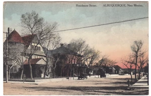 Albuquerque, New Mexico~Residence Street FRED HARVEY Vtg Hand Colored Postcard - Picture 1 of 2
