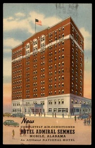 Vtg Postcard Mobile, Alabama - Hotel Admiral Semmes, LINEN POSTED 1955 - Picture 1 of 2