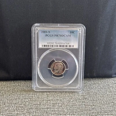2001-S 10C Roosevelt Dime PCGS PR70DCAM Graded Certified - Image 1 of 3