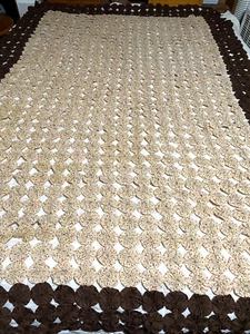 VTG FEEDSACK..YO YO CIRCLES..QUILT TOP 98" x 60" - Picture 1 of 5