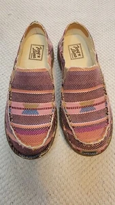Tony Lama Women's Moccsi Rose Slip-On Canvas Aztec Print Shoes Us Size 8 - Picture 1 of 7