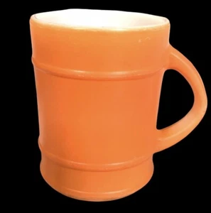 Anchor Hocking Fire King Orange Coffee Mug Ranger C Handle Barrel Shape Cup - Picture 1 of 6