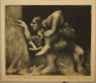 1964 John Thein Expressionist 'The Maimed & The Madman' Etching - Creighton Univ