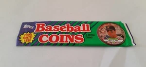 TOPPS 1990 BASEBALL CARDS COINS SEALED PACK 3 METAL COINS PER PACKAGE - Picture 1 of 2