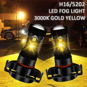 5202/H16 Yellow LED Fog Light Bulbs For Chevy Silverado 1500 2500HD 2007-2015 - Picture 1 of 19