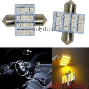 4x For Hyundai Elantra Car Dome Reading Light 31mm 16SMD LED Bulb Lamp Yellow - Picture 1 of 1