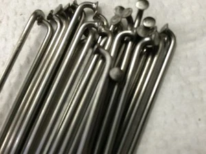 Spokes Silver.Any Size.60 trough 310mm.2mm.straightgauge, J bend.SAPIM. 9 spokes - Picture 1 of 4