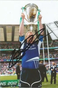 LEINSTER RUGBY UNION: LEO CULLEN SIGNED 6x4 TROPHY CELEBRATION PHOTO+COA - Picture 1 of 1