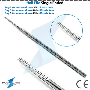 Toe Nail File Filer Scaler Manicure Pedicure Skin Tool Single Ended Podiatry Ski - Picture 1 of 7