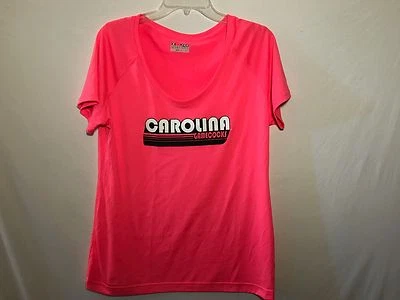 USC Gamecocks Pink Under Armour Heat Gear Semi Fitted V-Neck T-Shirt WOMEN's XL - Image 1 of 4
