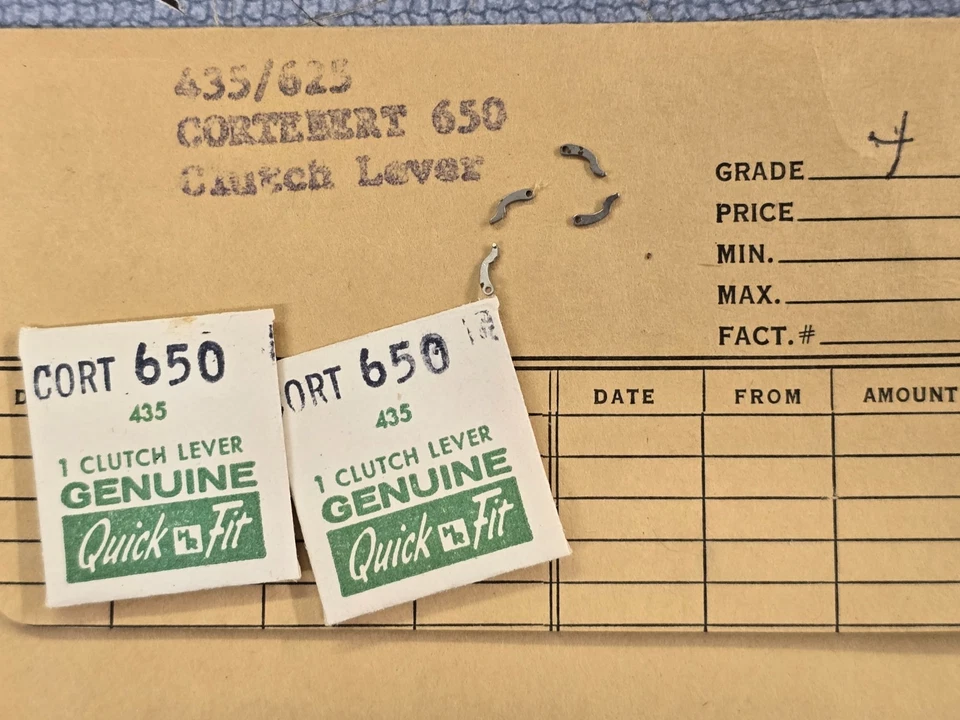 6 x New Old Stock Cortebert 650 Wristwatch Clutch Lever Parts Lot 435/625 - Image 1 of 1