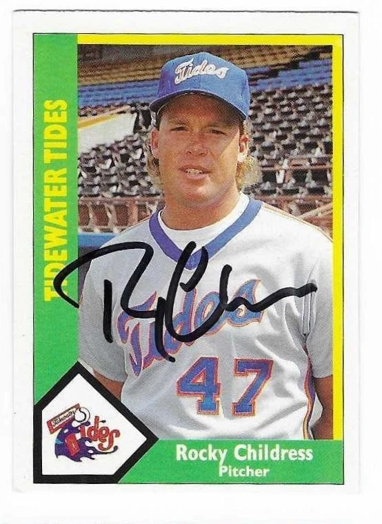 ROCKY CHILDRESS 1990 CMC AUTOGRAPHED SIGNED # 354 TIDEWATER TIDES NEW YORK METS - Image 1 of 1