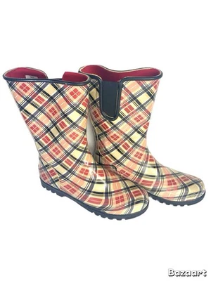 Sperry Top-Sider Mujer Impermeable Goma Rojo Azul Cuadros STS91111 Talla 10 Foto 1 de 4