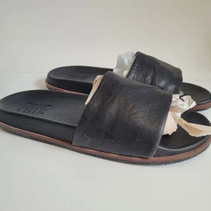 Sandalia Frye Emerson Slide Para Hombre Zapatos de Cuero Negro Talla 11.5 ¡Descripción Informal! - Imagen 1 de 23
