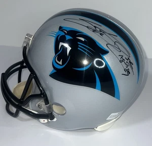 Casco de tamaño completo firmado por Steve Smith Sr. Carolina Panthers - Certificado de autenticidad BAS - Imagen 1 de 9