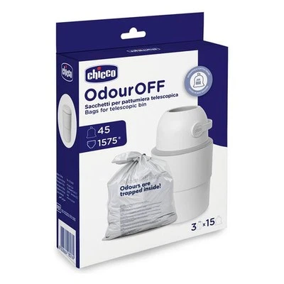 Chicco Ricarica mangia pannolini telescopico chicco 3 rotoli da 15 sacchetti - Immagine 1 di 2