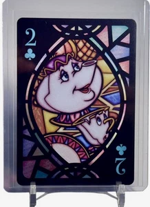 2021 Tenyo Disney Buntglas Spielkarten Disney Die Schöne und das Biest Potts - Bild 1 von 5