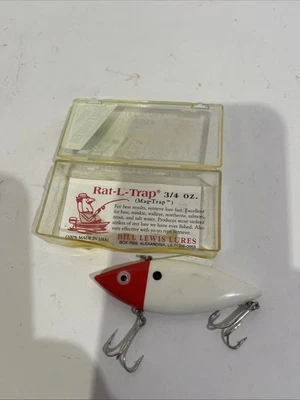 Bill Lewis 3/4 OZ Mag Force Rat-L-Trap 3.5" Blanco Rojo Cabeza Tío Ted Agua Salada Foto 1 de 4