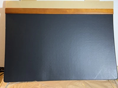 JCF Executive 24"x 36" Genuine Leather Home Office Large Desk Pad W/ Cherry Wood - Image 1 of 2