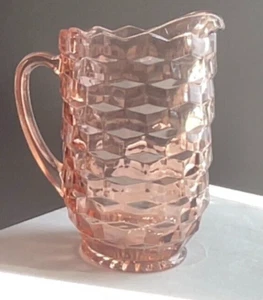 Vintage Pink Depression Glass Pitcher. 8" Tall. - Picture 1 of 7